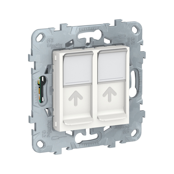 Розетка RJ45 SE NU542018 Unica New двойная категория 5е UTP белый Розетка RJ45 SE NU542018 Unica New двойная категория 5е UTP белый