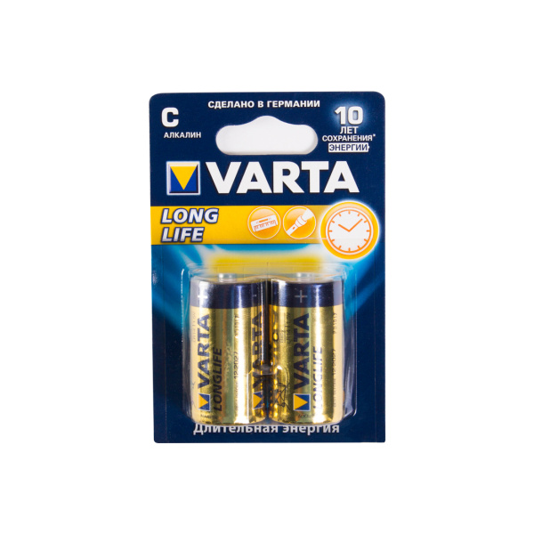 Батарейка VARTA Longlife Baby 1.5V - LR14/ C 2 шт. в блистере в интернет магазине Stels.kz