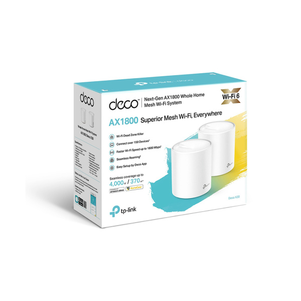 Купить не дорого Беспроводная MESH-система Wi-Fi TP-Link Deco X20 (2-pack) в интернет магазине Stels.kz Беспроводная MESH-система Wi-Fi TP-Link Deco X20 (2-pack) в интернет магазине Stels.kz