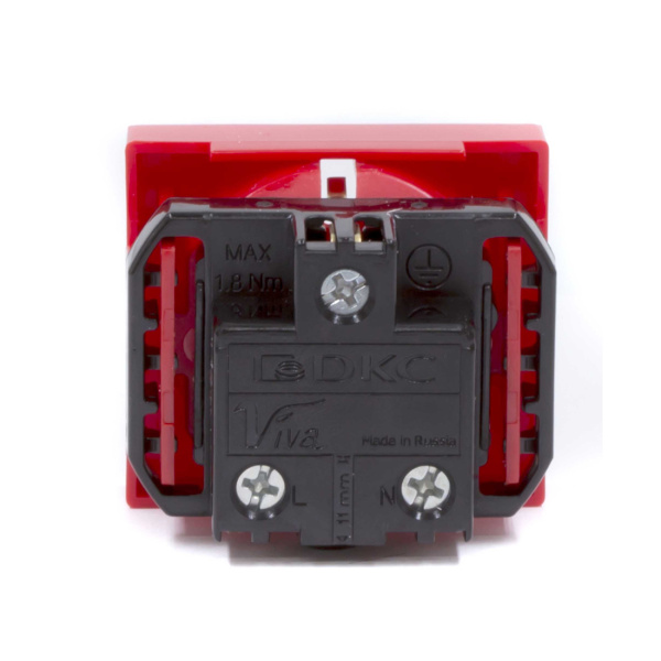 Розетка силовая серии Viva DKC 45015 2Р+Е со шторками красная в интернет магазине Stels.kz