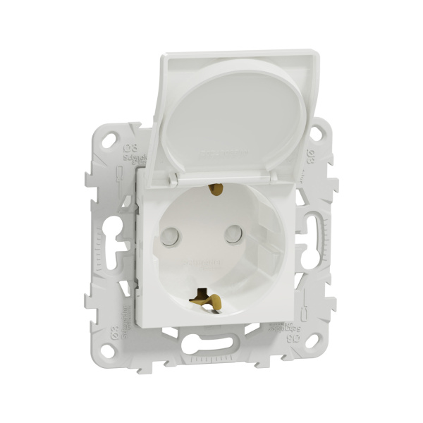 Розетка с заземлением SE NU503718TA Unica New с/штор с/кр IP21 белый Розетка с заземлением SE NU503718TA Unica New с/штор с/кр IP21 белый
