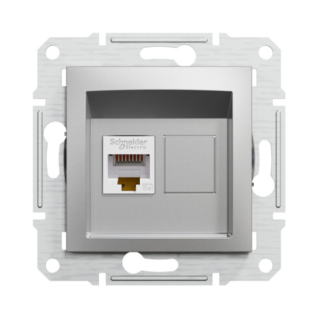 Розетка компьютерная SE EPH4300161 Asfora RJ45 кат.5e механизм алюминий в интернет магазине Stels.kz