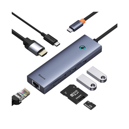 Док-станция Baseus UltraJoy Series 7-Port HUB Docking Station Space Grey в интернет магазине Stels.kz