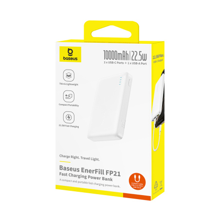 Портативный внешний аккумулятор Baseus EnerFill FP21 10000mAh 22.5W White (P1008210D213-00) в интернет магазине Stels.kz