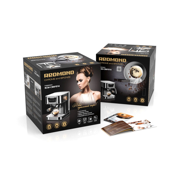 Кофеварка рожковая Redmond RCM-CBM1514 Хром / бронза в интернет магазине Stels.kz