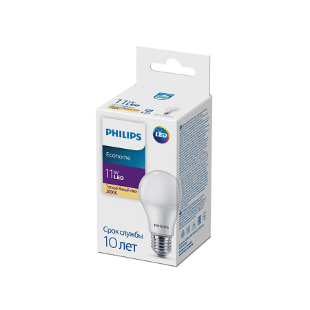 Лампа Philips Ecohome LED Bulb 11W 900lm E27 830 RCA в интернет магазине Stels.kz