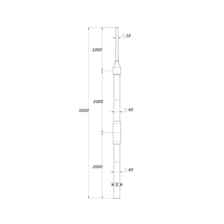 Молниеприемная мачта 5 м DKC NL5000 Нержавеющая сталь V2A (AISI304) в интернет магазине Stels.kz