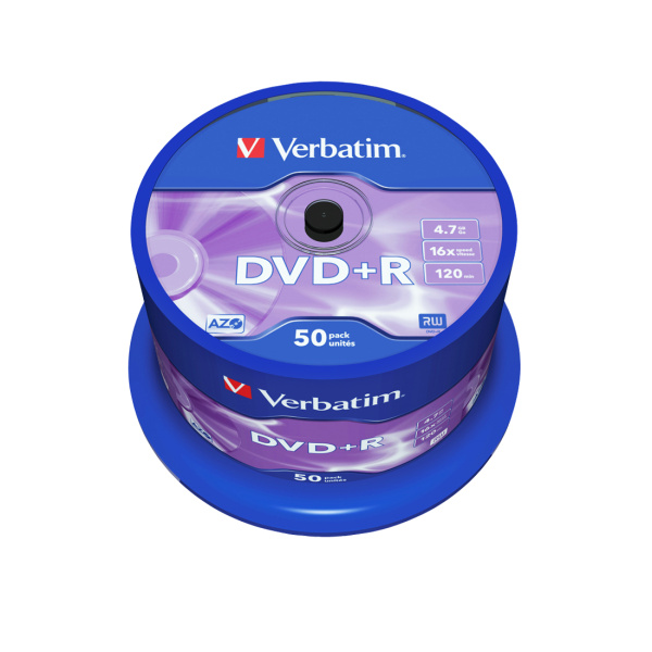 Диск DVD+R Verbatim (43550) 4.7GB 50штук Незаписанный в интернет магазине Stels.kz