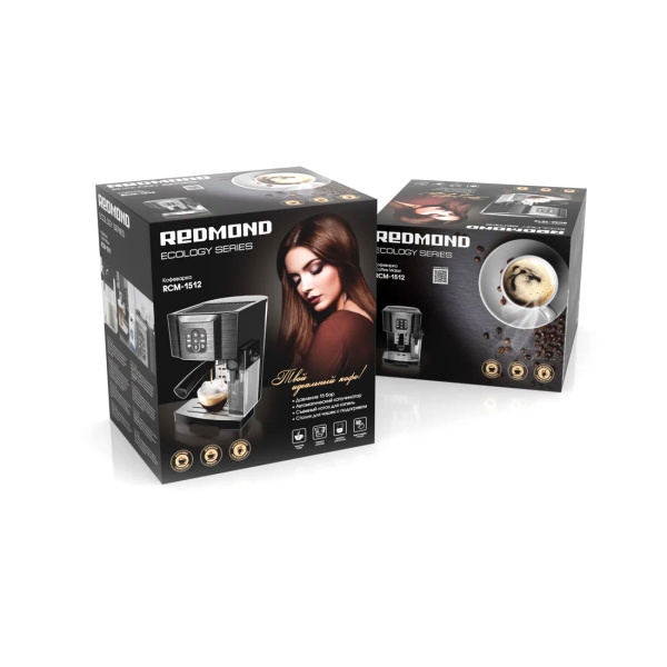 Кофеварка рожковая Redmond RCM-1512 Черный в интернет магазине Stels.kz