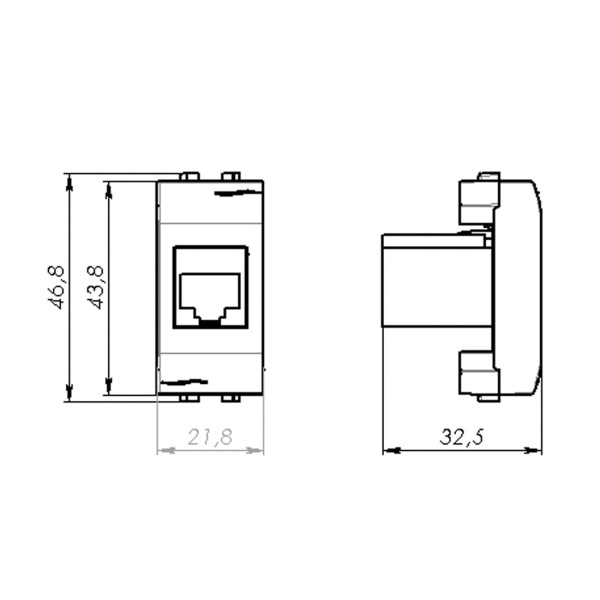 Телефонная розетка RJ12 DKC серия Brava 76120B в интернет магазине Stels.kz