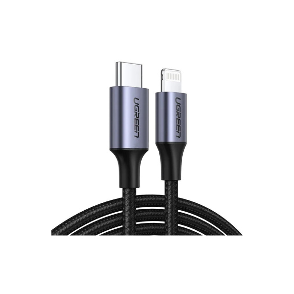 Интерфейсный кабель Ugreen US304/60759 Type-C на Lightning MFI 60W 1 м Чёрный в интернет магазине Stels.kz