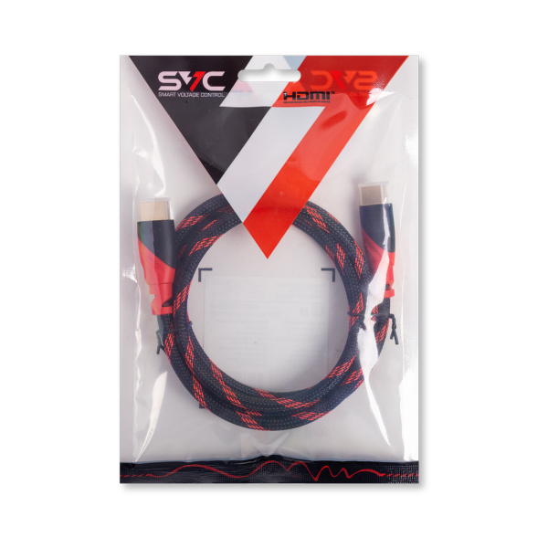 Интерфейсный кабель HDMI-HDMI SVC HR0150RD-P, 30В, Красный, Пол. пакет, 1.5 м в интернет магазине Stels.kz