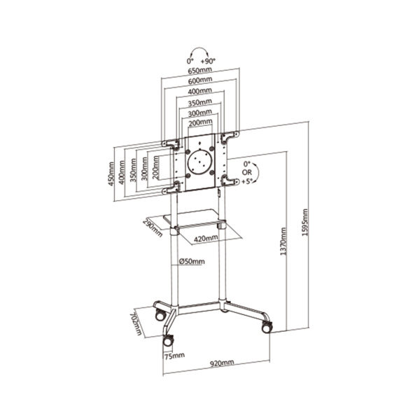Стойка мобильная Brateck TTV11-46TW в интернет магазине Stels.kz