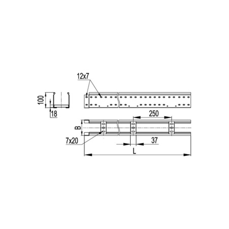 Лестничный лоток 50х100 DKC LA5010 L6000 в интернет магазине Stels.kz