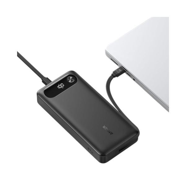 Портативный внешний аккумулятор Anker 20000mAh (72Wh, 87W, Built-In USB-C Cable) (A1383H11) Черный